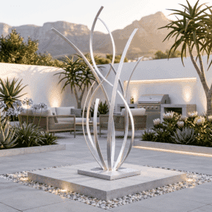 Modern wrought iron art sculpture in South Africa